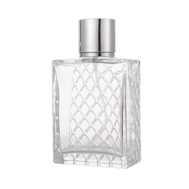 زجاجات رذاذ زجاجية 100 مل 3.4 أونصة من JJKMALL للزيوت العطرية والعطور، زجاجة رذاذ شفافة فارغة مع بخاخ ألومنيوم فضي - (عبوة واحدة) قطعة واحدة من حشو القمع، قطعة واحدة قطارة 3 مل، قطعة واحدة من حقيبة هدايا التخزين - Image 3